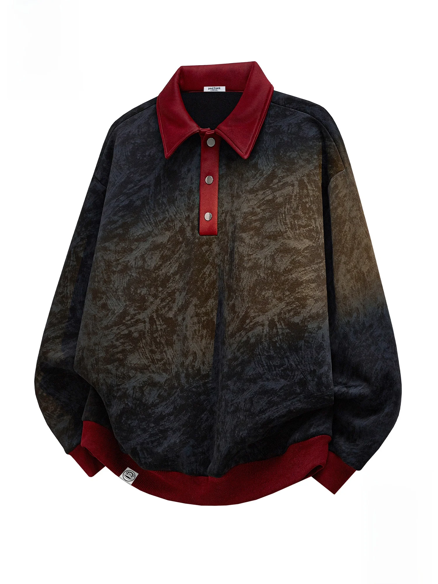 

Casual Tie-Dye Pullover Hoodie Men's Spring Loose Splice irt PaulFrank Large-Mouth Monkey New 2026 Sle Comfortable Polyes...