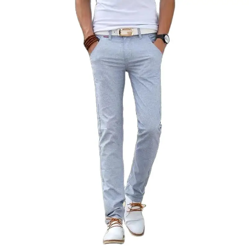 

2023 Summer Thin Men's Casual Pants Korean Version Straight Slim Youth Cotton and Linen Men's Pants Trend