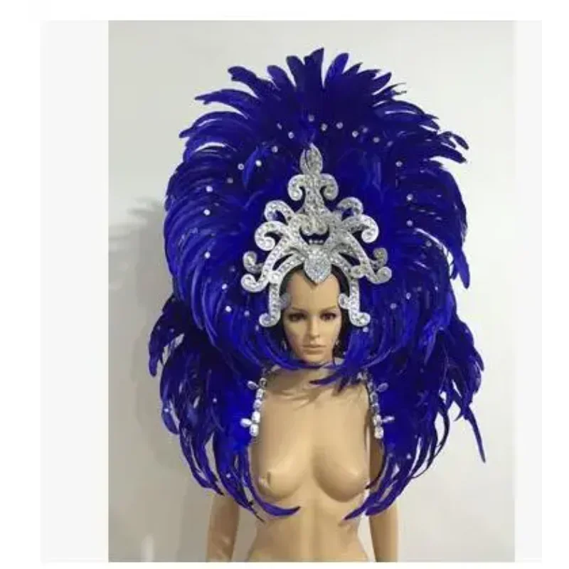 2025 requintado luxo carnaval abertura dança headwear chapéu de penas exagerar revel mostrar palco feminino