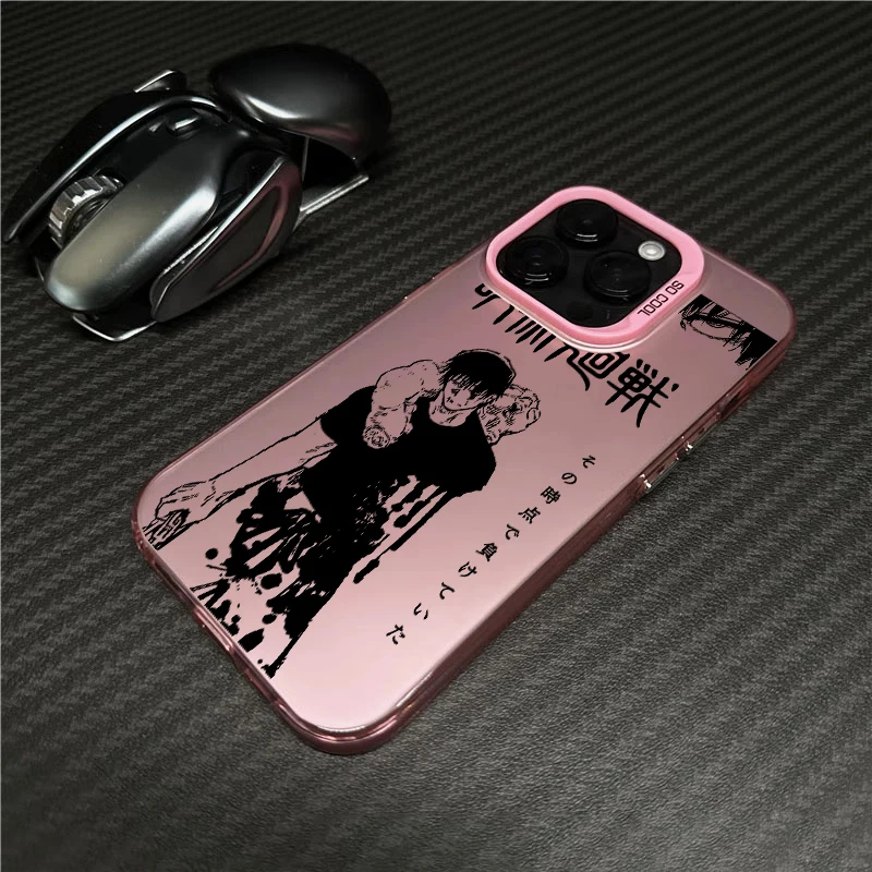 Jujutsu Kaisen Fushiguro Toji per iPhone 15 14 13 12 11 Pro Max XS Max X XR 7 8 Plus 6S custodia per telefono argento colorato moda