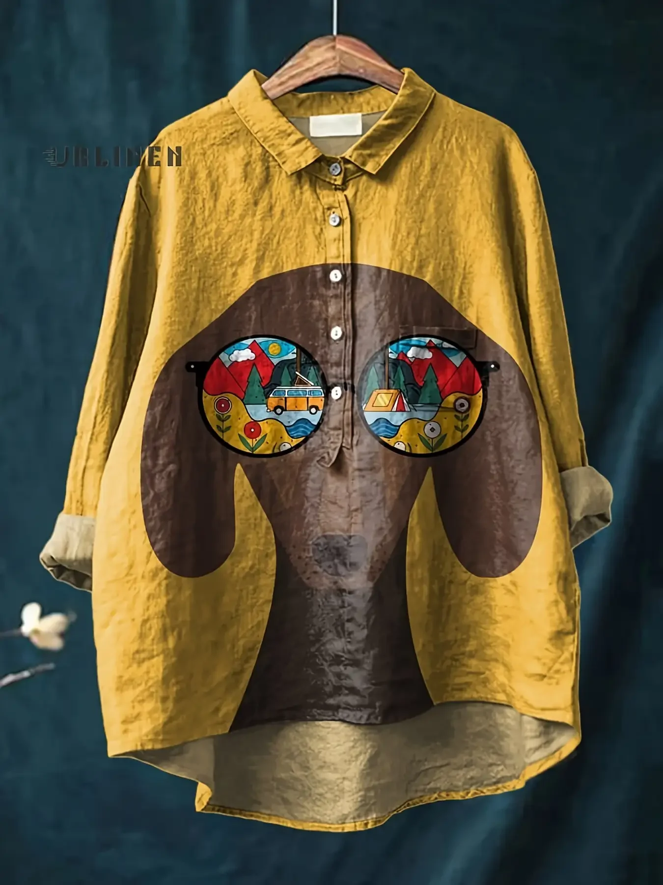 2026 women's new printed collar shirt - Sunflower top welcome deals