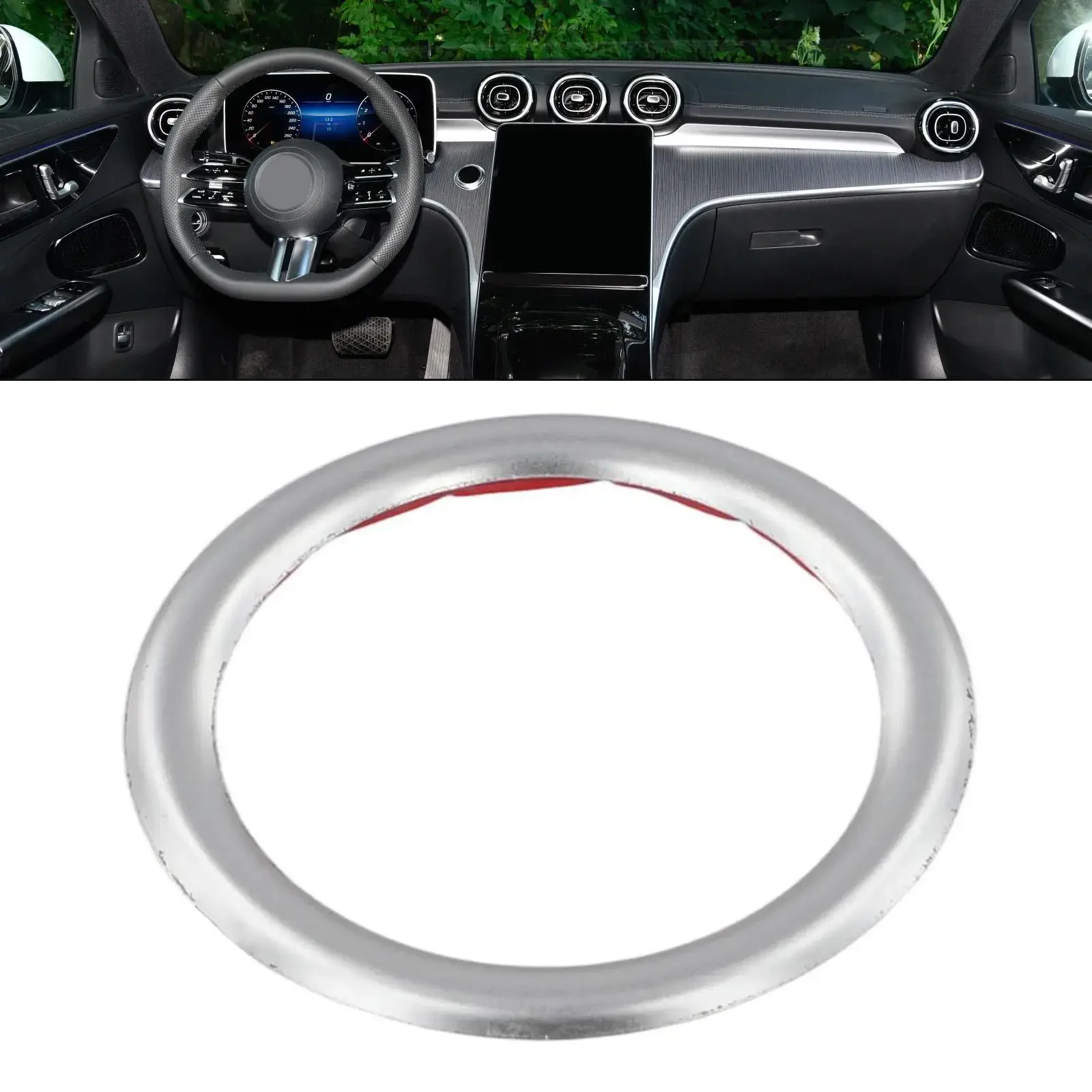 Car Interior Trim Color Silver Ignition Key Trim Car Accessory Sleek Design Enhanced Protection Keyhole Protection For Mercedes