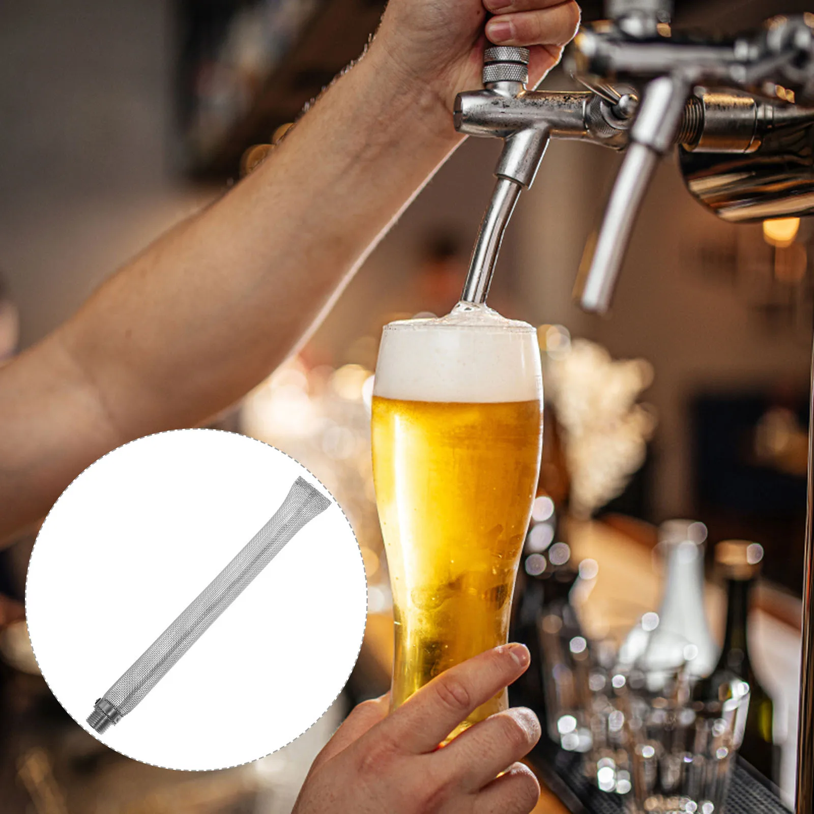 

Stainless Steel Filter Tube Portable Wine-Making Strainer Basket Creative Design for Homemade Brew Supply