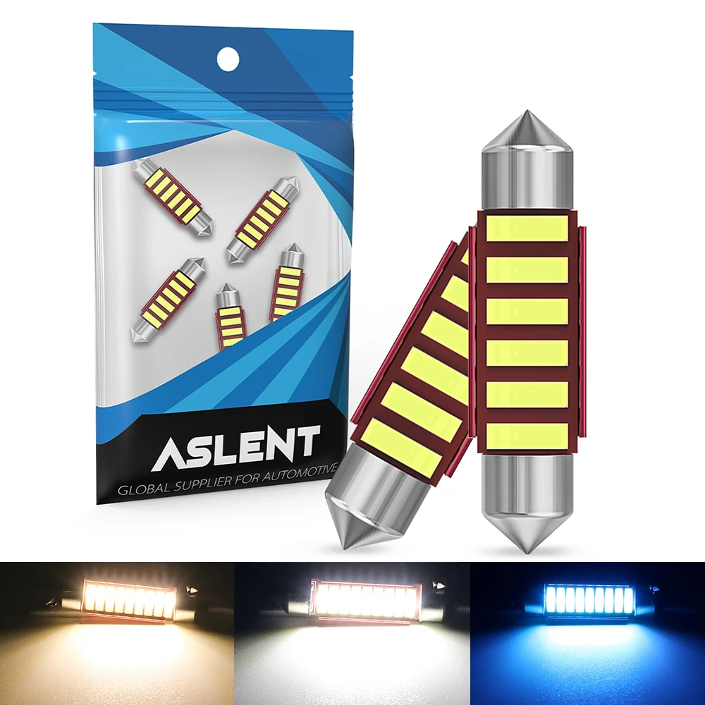 2X Festoon Led C5W 31 36 39 41mm Car Lights Canbus 7020SMD Dome Light 12V 4000K 6000K Warm White Ice Blue License Plate Lamp