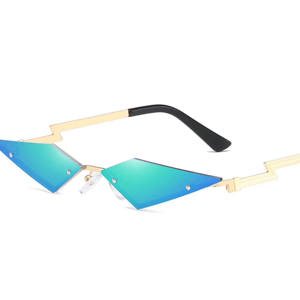 

Rimless Sunglasses C04 Golden Frame Green Durable Lightweight Stylish Party Glasses Street Shot Fashion Eyeglasses for Women Men