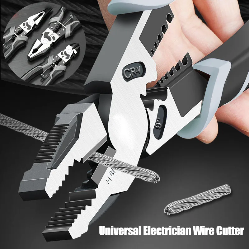 9Inch Universal Electrician Wire Cutter Diagonal Pliers Crimping Pliers Needle Nose Pliers Multifunctional Hardware Hand Tools