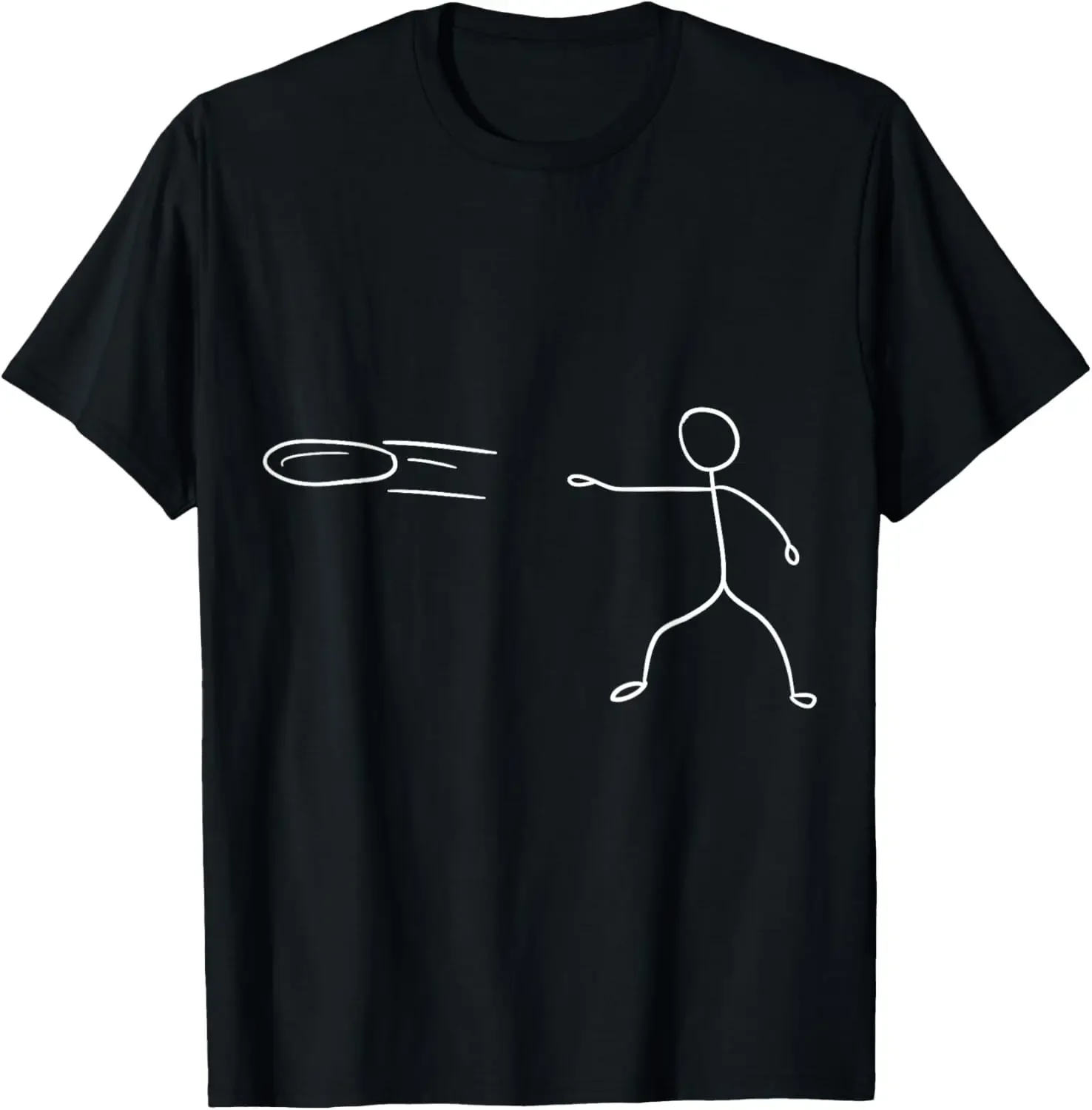 T-shirt amusant Stickman Disc Golf First, T-shirt pour amateurs de sport, Économie graphiques College personnalisés, Impression