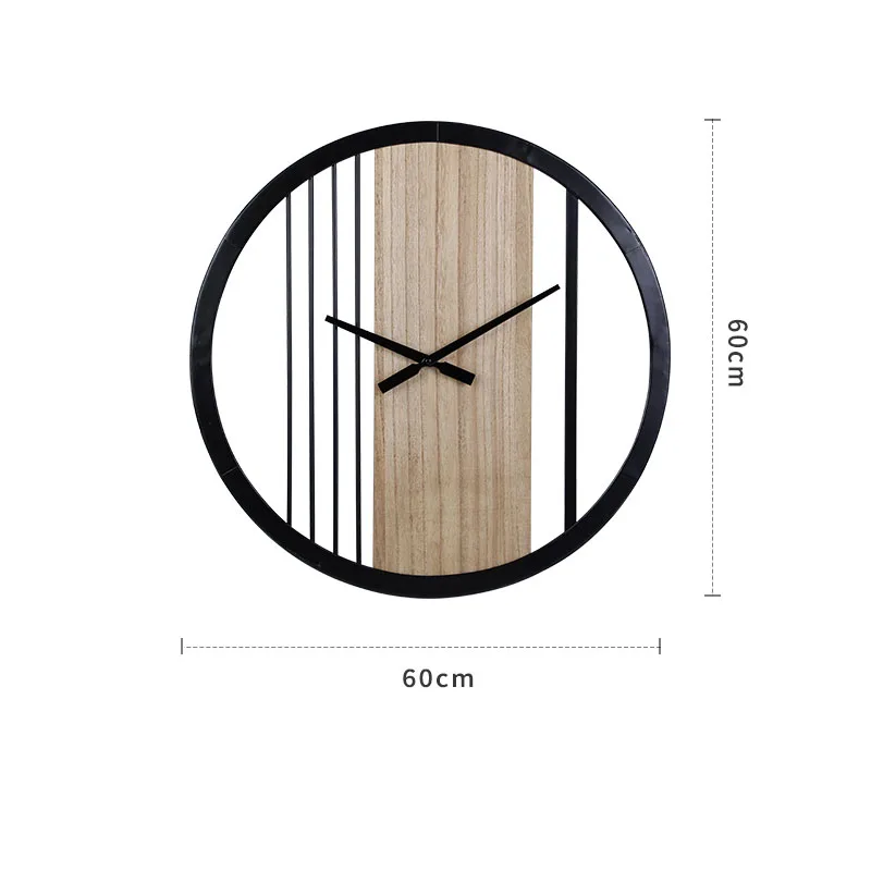 Horloge Murale Moderne en Fer de 60cm, Design Simple et Créatif, Décoration de Bar et Chambre à Coucher
