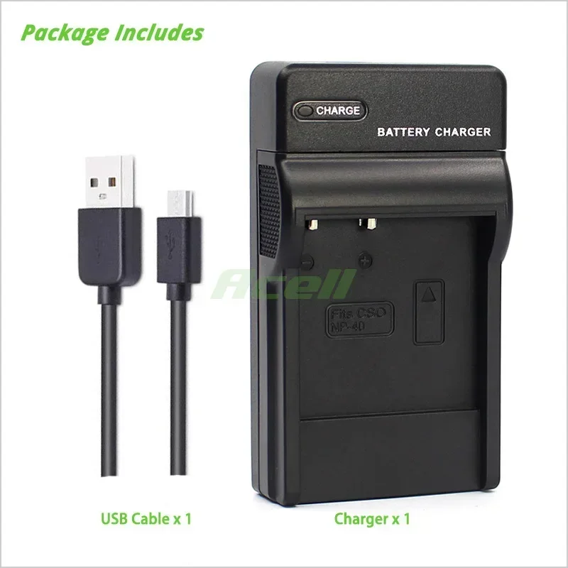 CA NP-40 USB Charger for AIPTEK 3D iH3 ProjectorCam C25 Camera