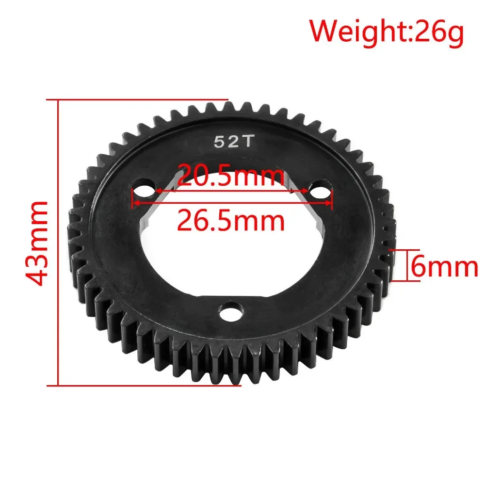 50T 52T 0.8M 32P Steel Center Differential Gear fit 6884 Differential for Traxxas Slash 4x4 Stampede Rustler 1/10 Upgrade Parts