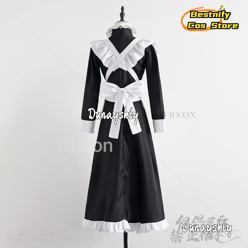 Anime Alien Stage Cosplay Mizi Costume  Black White Maid Dress Lolita Wigs For Halloween Christmas Women Role Play Customized