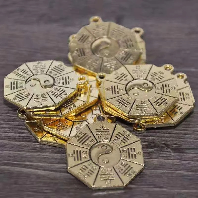 Juego de monedas chapadas en oro, Feng Shui chino, monedas antiguas originales de la suerte, dinero en efectivo de la fortuna antigua, regalo de colección, 28mm, 50 unidades