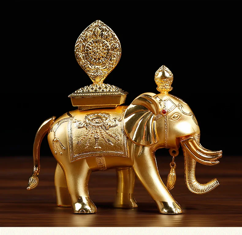 Buddhist supplies HOME CAR efficacious Talisman House Buddhism gilding XIANG BAO elephant treasures Buddha statue