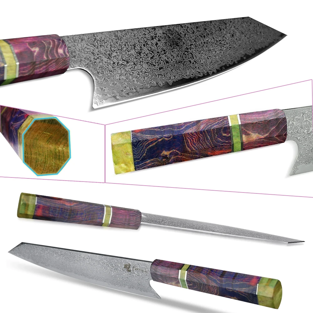 8 inch Damascus Knife Kitchen Knife Japanese Style VG10 67 Layers Stainless Steel Knives Ergonomic Handle