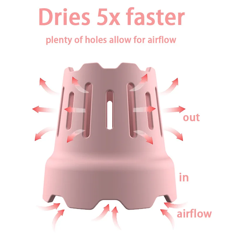 رف تجفيف زجاجات المياه، رف مجفف الأكواب، رف منظم الأكواب سريع الجفاف، سميك من السيليكون مناسب لكؤوس النبيذ وأكواب المياه #4