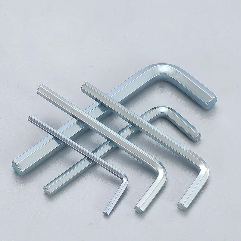 L Shaped Allen Wrench Key Galvanized Heat Treatment Anti-rust Flat Head Hex Allen Key 1.5mm 2mm 2.5mm 3mm 4mm 5mm 6mm Hand Tools