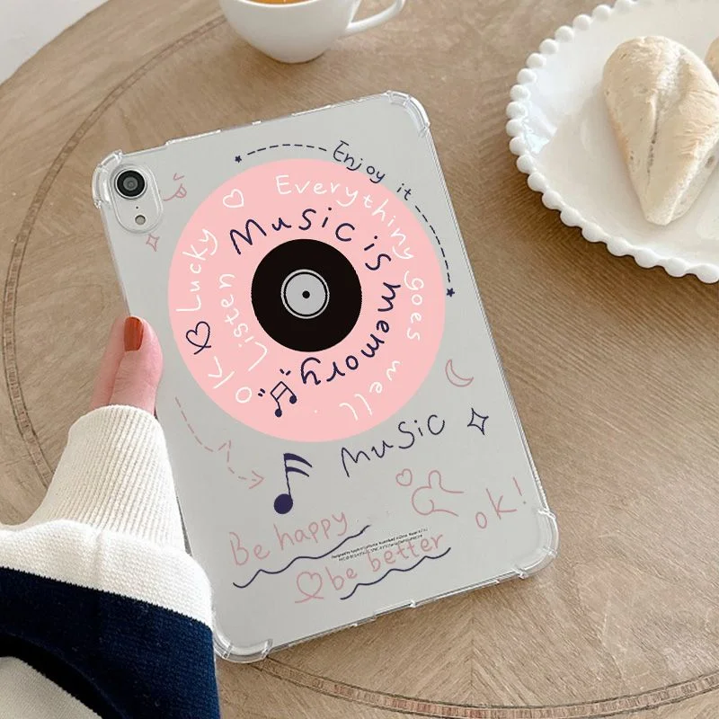 Personalized English Cute Pink Vinyl Album For iPad Pro 13 11 M5 M4 M3 M2 Air 4 3 2 1 11th A16 10 9 8 5 6 Th Mini 7 6 Case