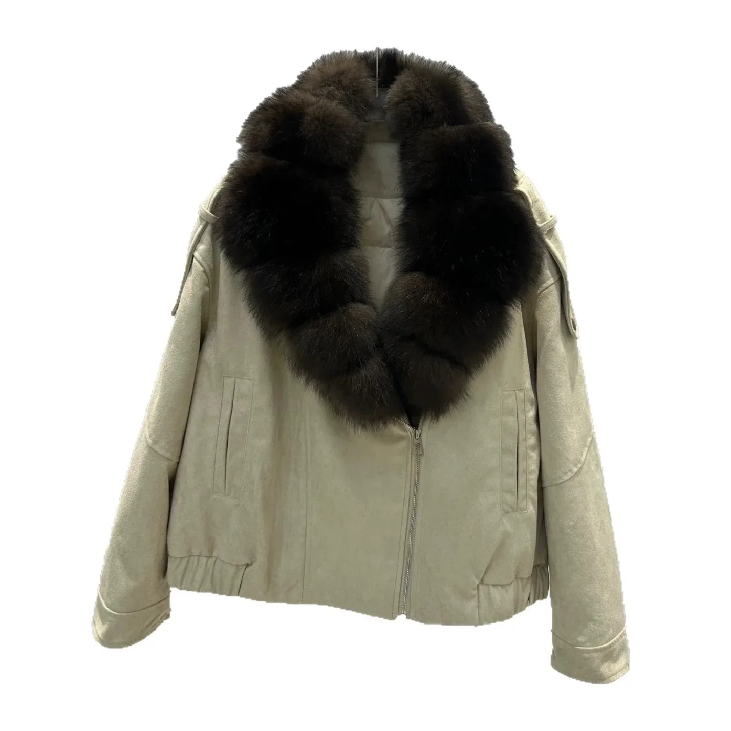 OFTBUY 90 Duck Down Real Fox Fur Collar Luxury Women New Winter Down Jacket Female Loose Short Puffer Coat Thick Warm Outerwear