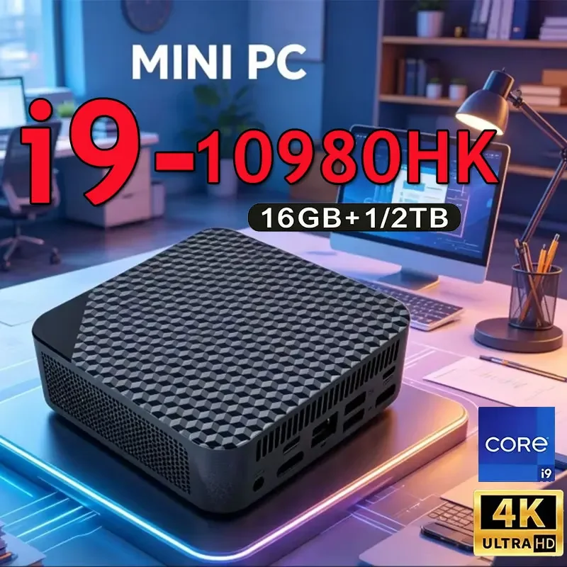 NEW Mini PC Intel Core i9 10980HK 4K 16GB RAM 1TB 2TB SSD WiFi6 BT5.2 Portable Gaming Computer Office PC Desktop