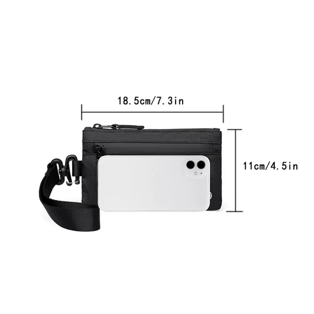 Passport Holder RFID Blocking Zip Clutch with Wristband 3 External Slots with Zipper Men Wallets Slim Key Card Case Daily Use