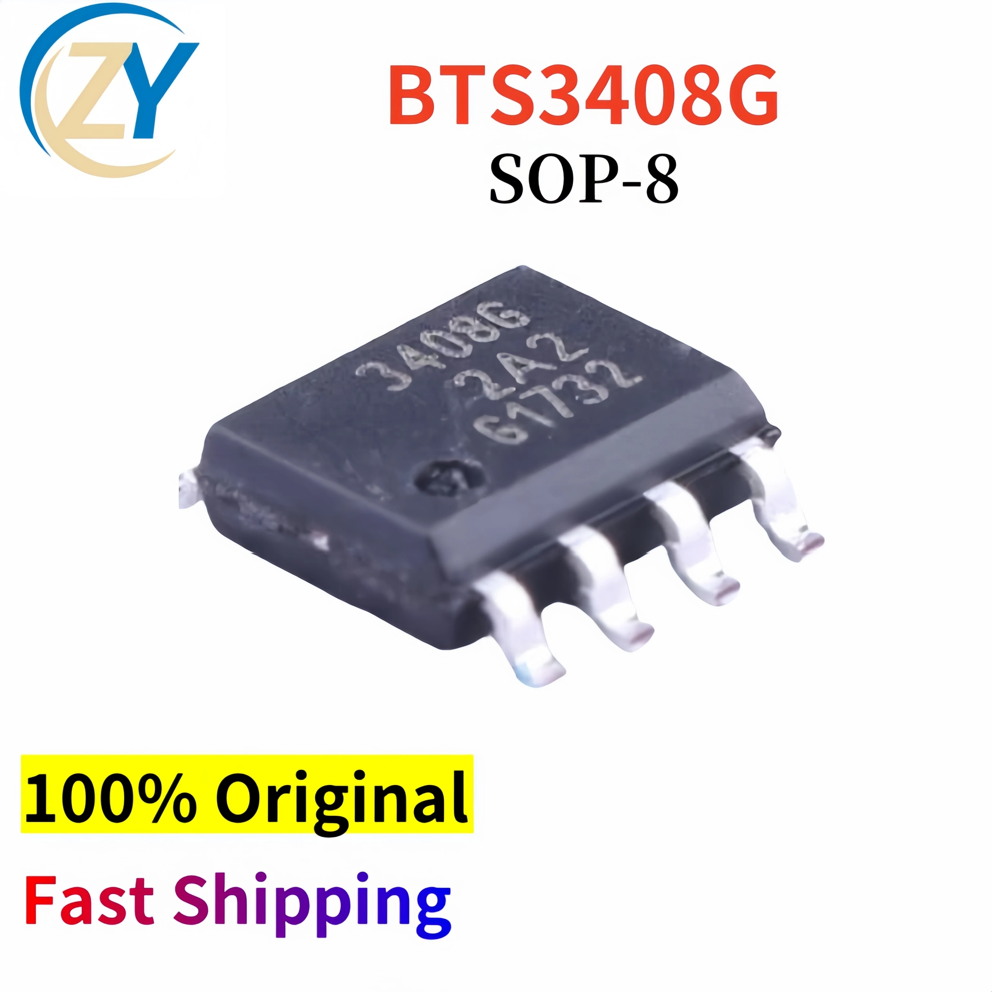 

(2pcs) BTS3408G Switch ICs BTS3408 1A DSO-8 4.5V to 60V 100% Original New & In Stock