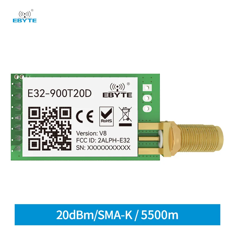 Modulo LoRa 868MHz 915M EBYTE E32-900T20D-V8 100mW A Lungo Raggio IoT uhf Ricetrasmettitore Wireless Trasmettitore Antenna SMA