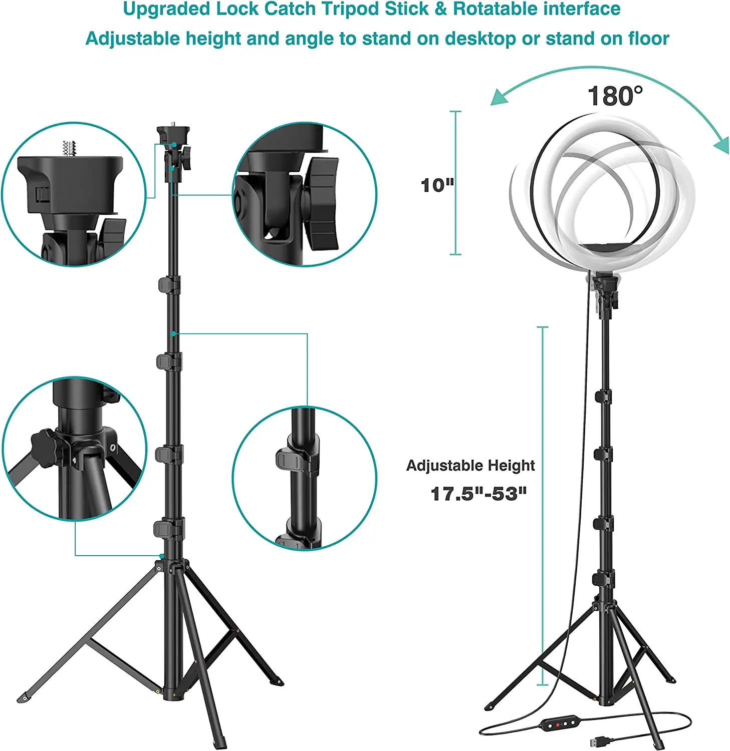 Selfie 26cm Ring Light with 53\