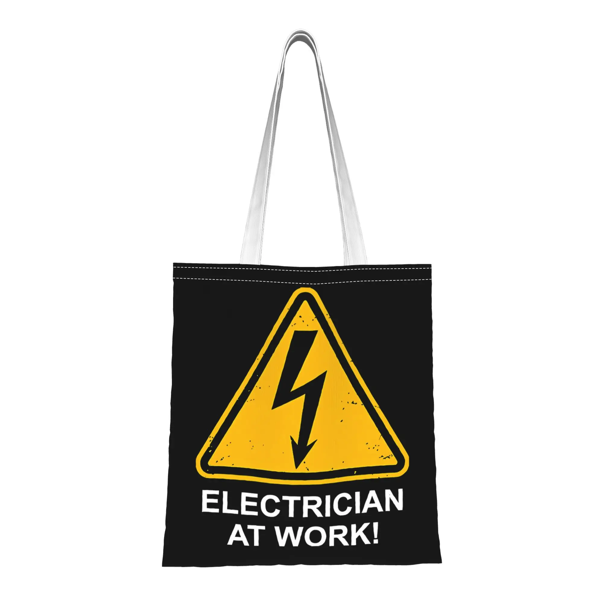 1pc Electrician At Work Themed Tote Shopping Bag,Suitable for Daily Use,Shopping,School,Travel,Practical Gift for Electricians.