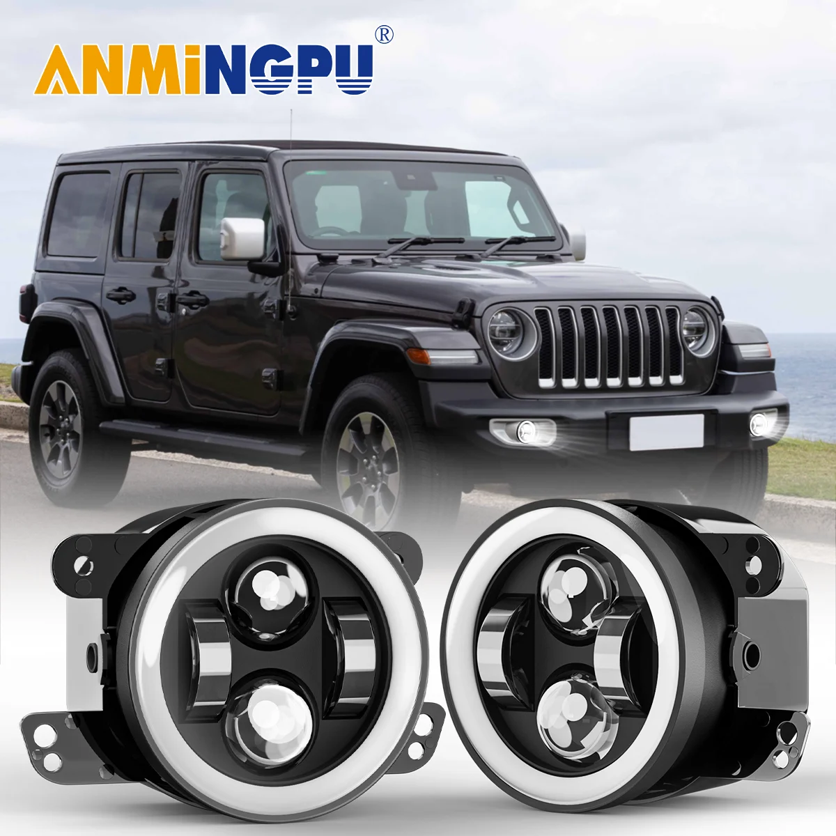 

2PCS 4" Inch LED Fog Lights Off-Road LED Signal Light For Jeep Wrangler JK Dodge Magnum Charger Round Auxiliary Lights Car