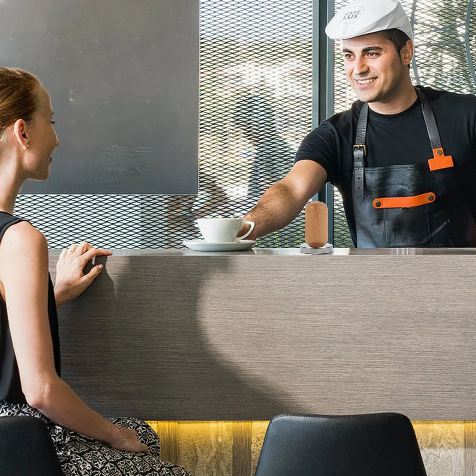 

1Pcs Wooden Handle Coffee Tamper Stainless Steel Press for Home Cafe Bar Espresso Powder Distributor Professional Tool