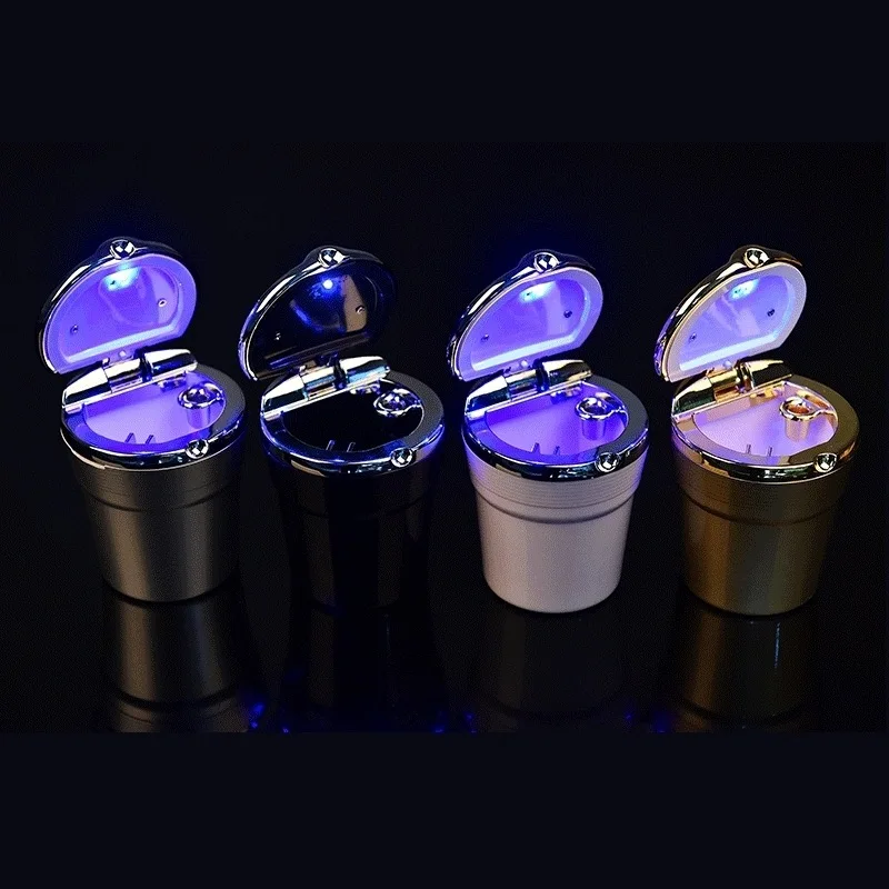 Portable Car LED Ashtray Auto Universal Ashtray Cigarette Ash Holders For Ford Fiesta C-Max Kuga Ranger Raptor KA Fusion ST Edge