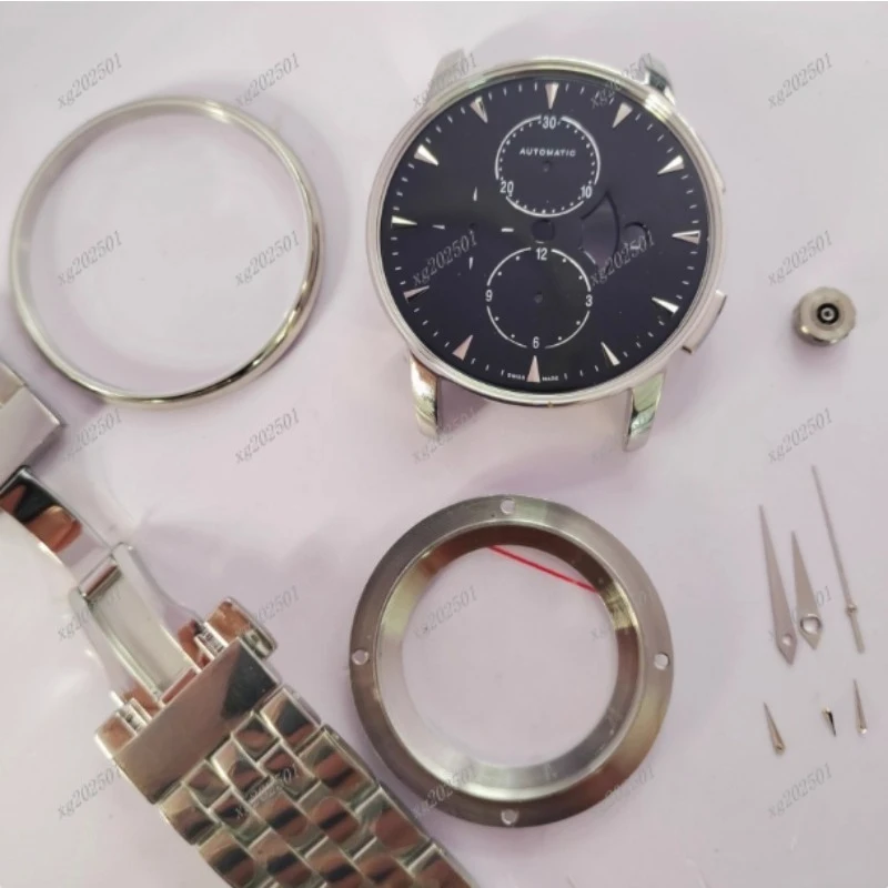 Stainless Steel Sapphire Crystal Mirror Watch Case Accessory for 7750 M8607 Mirror Finish Watch Modification Part