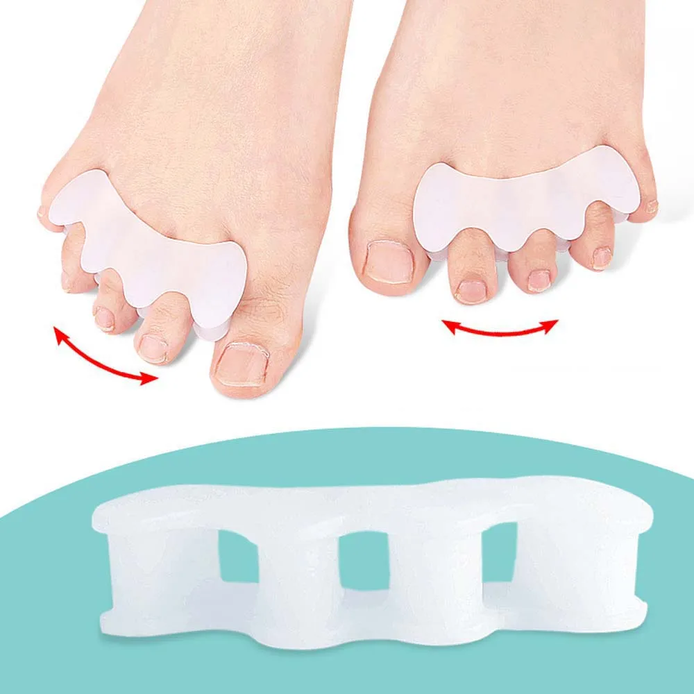 Curved and Deformed Toes Toe Separators Three Pores Foot Care Tools Toe Straightener Feet Valgus Corrector White Toe Spacers