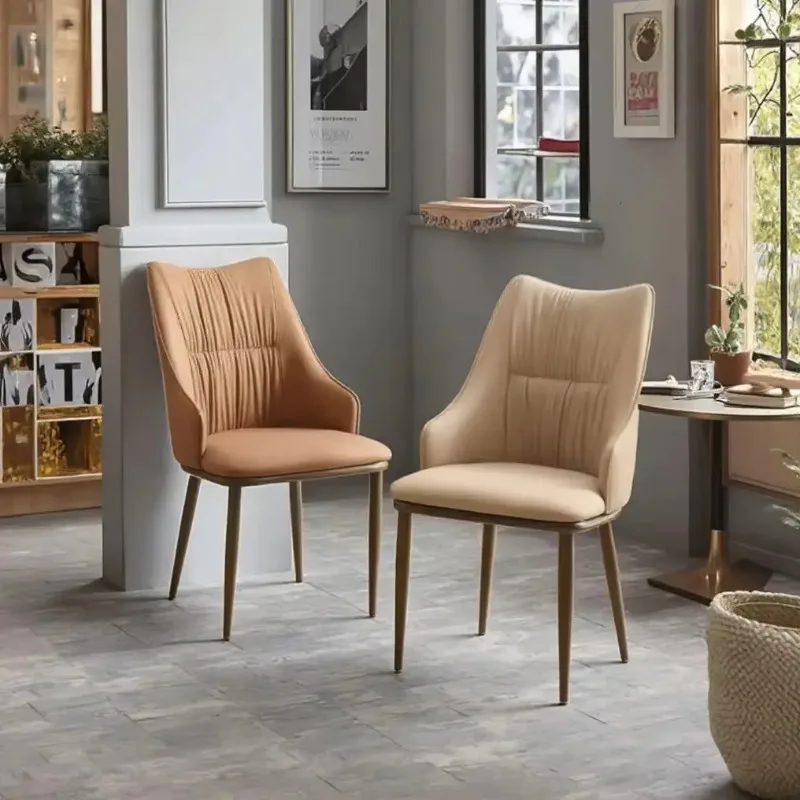 Nordic Luxury Modern Design Leather Dining Chairs with Soft Cushion in Soft Cloth for Restaurants and Living Rooms
