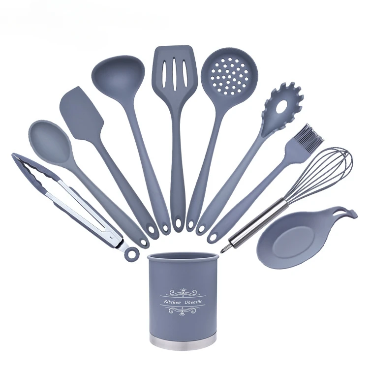 

Pink 18Pcs Food Grade Silicone Kitchen Cookware Utensils Turner Spatula Measuring Spoon Practical Cooking Tool Kitchenware Set