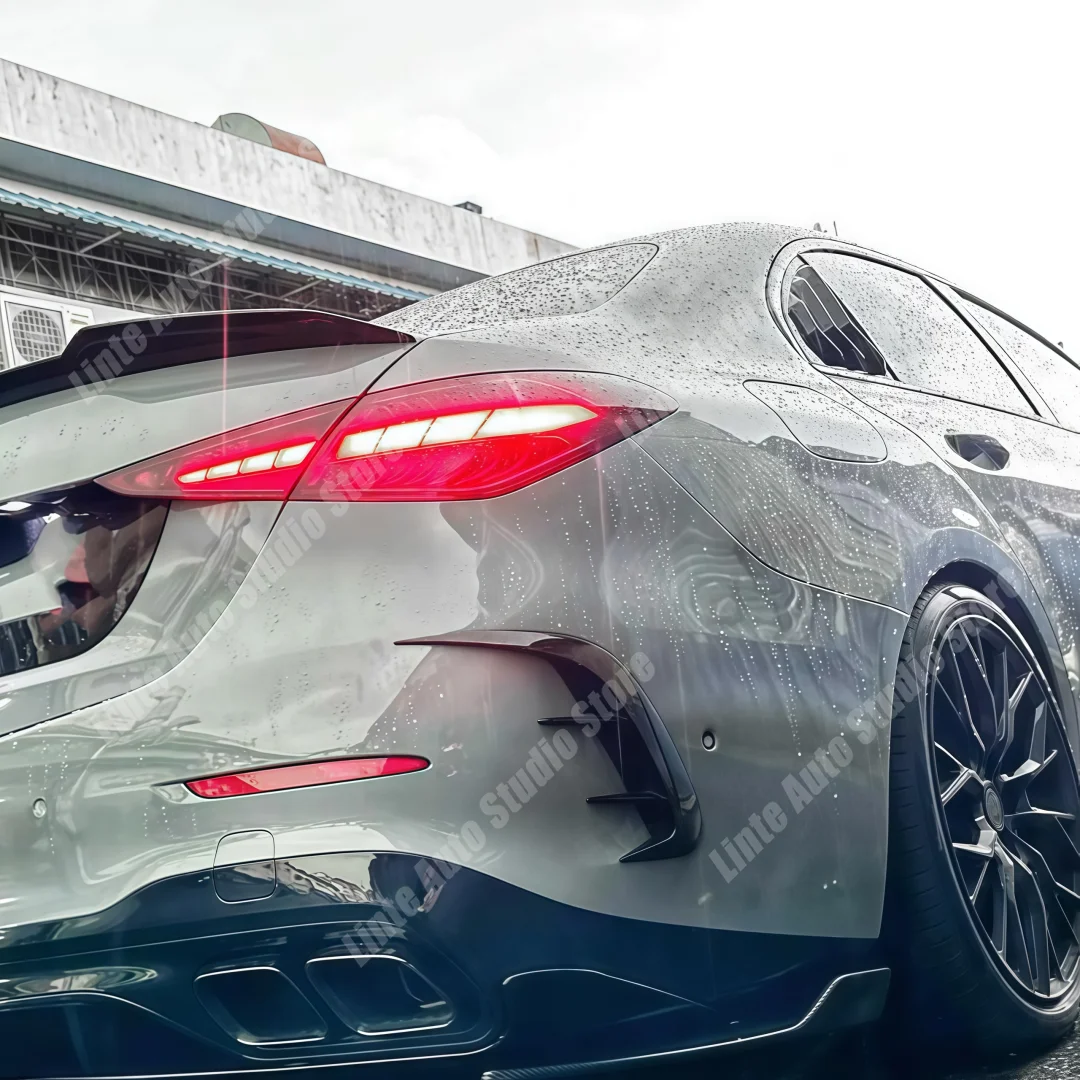 Rear Bumper Canard Splitter For Mercedes Benz C Class W206 C200 C220 C43 AMG 2021-2026 Air Vent Wind Knife Spoiler Trim Body Kit