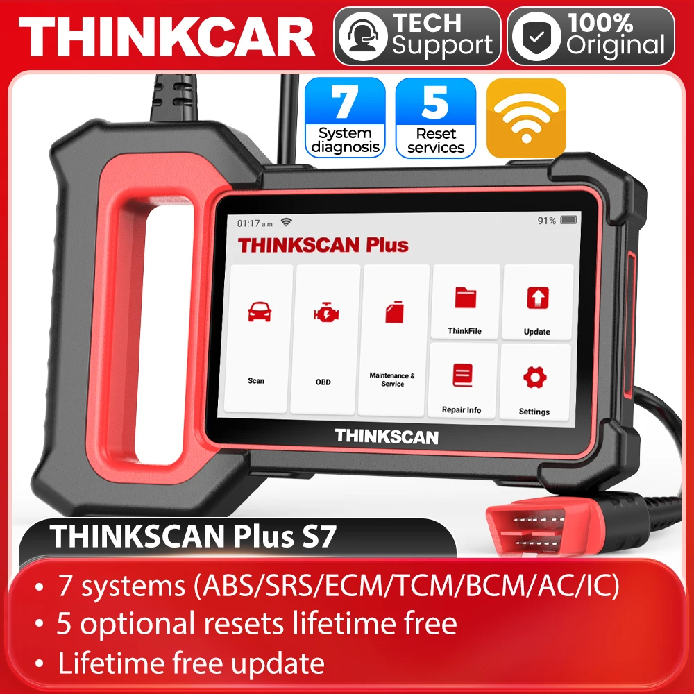 THINKCAR THINKSCAN Plus S7/S4/S6 Strumento diagnostico OBD2 Lettore di codici automatici OBD 2 Scanner automobilistico Aggiornamento gratuito a vita