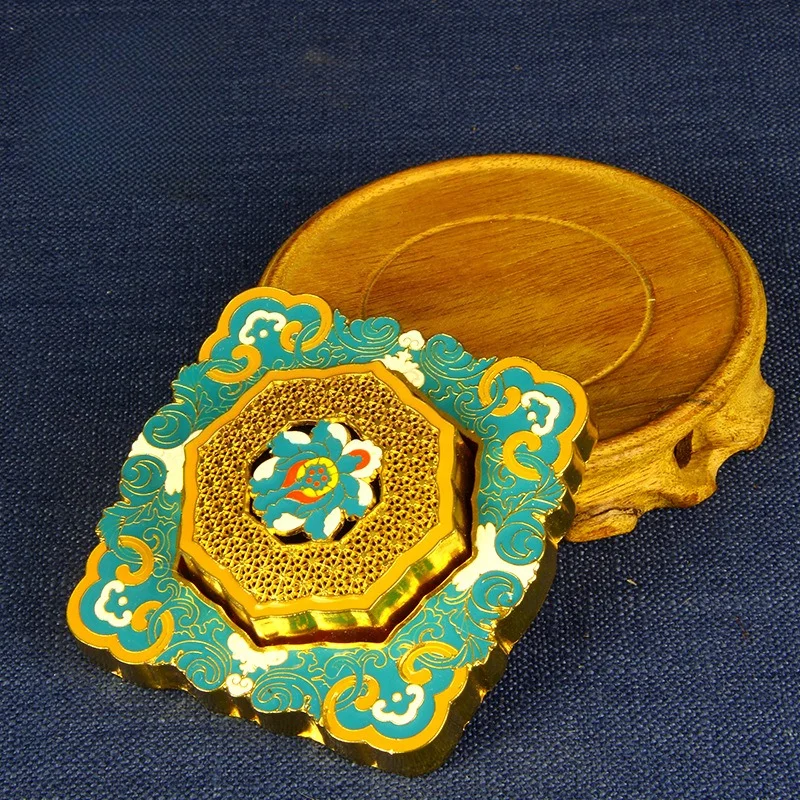Handmade Cloisonne Scented Copper Alloy Sandalwood Incense Coil Incense Burner Temple Worship/study Room Meditation Portable