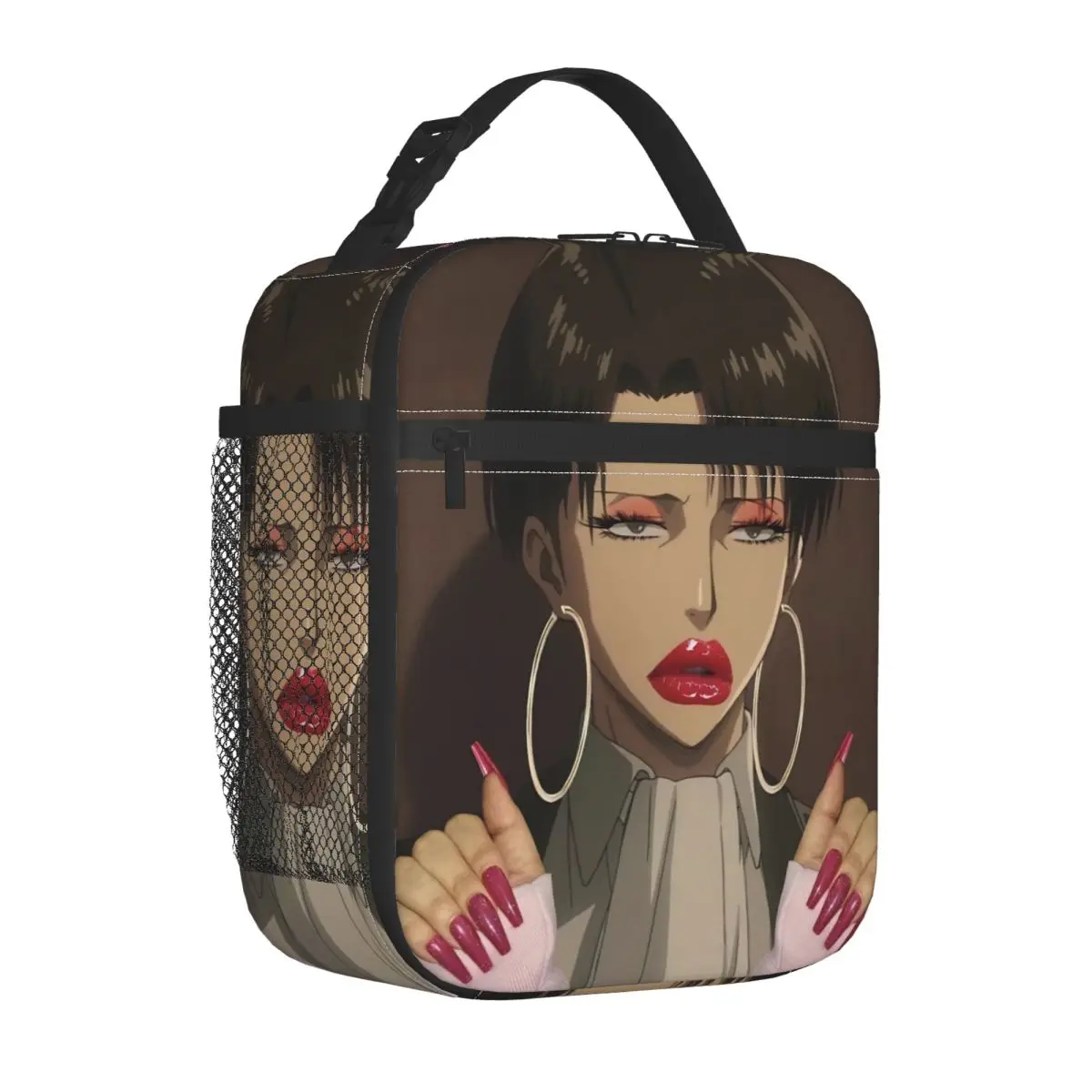 Levi Ackerman Meme Anime AOT Insulated Lunch Bags Cooler Bag  Meal Container Leakproof Tote Lunch Box Bento Pouch School Travel