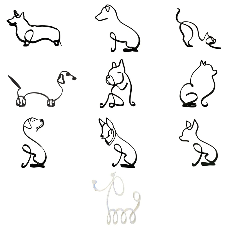 

Funny Metal Dog for Cat Art Sculpture Ornaments Animal Crafts Figurin