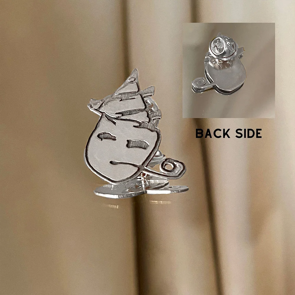 Custom Drawing Brooch Kid's Painting Lapel Pins For Women Men Personalized Stainless Steel Jewelry DIY Actual Handwriting Badges