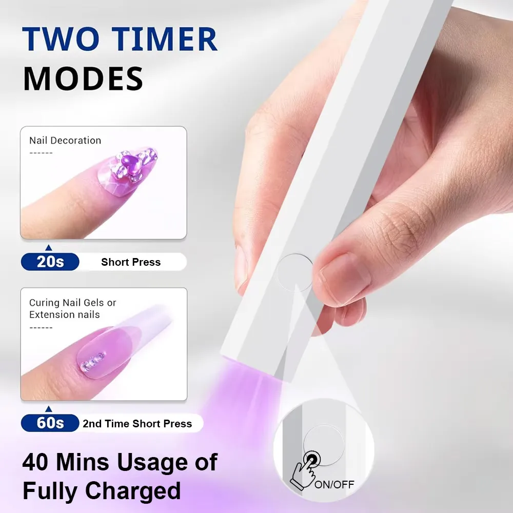 Timerable UV LED Nail Lamp with Adjustable Bracket Base , Professional Nail Dryer for Fast Curing and Gel Nails view 3