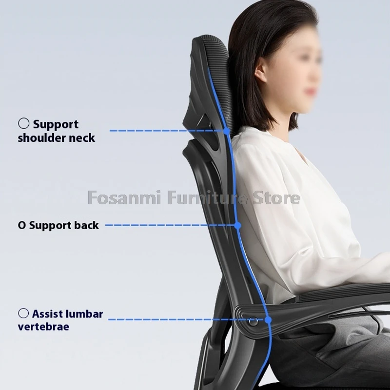 Sedia da ufficio comoda in rete traspirante con ampio poggiatesta Sedia da computer ergonomica reclinabile per sedie da scrivania per PC a casa da lavoro da gioco