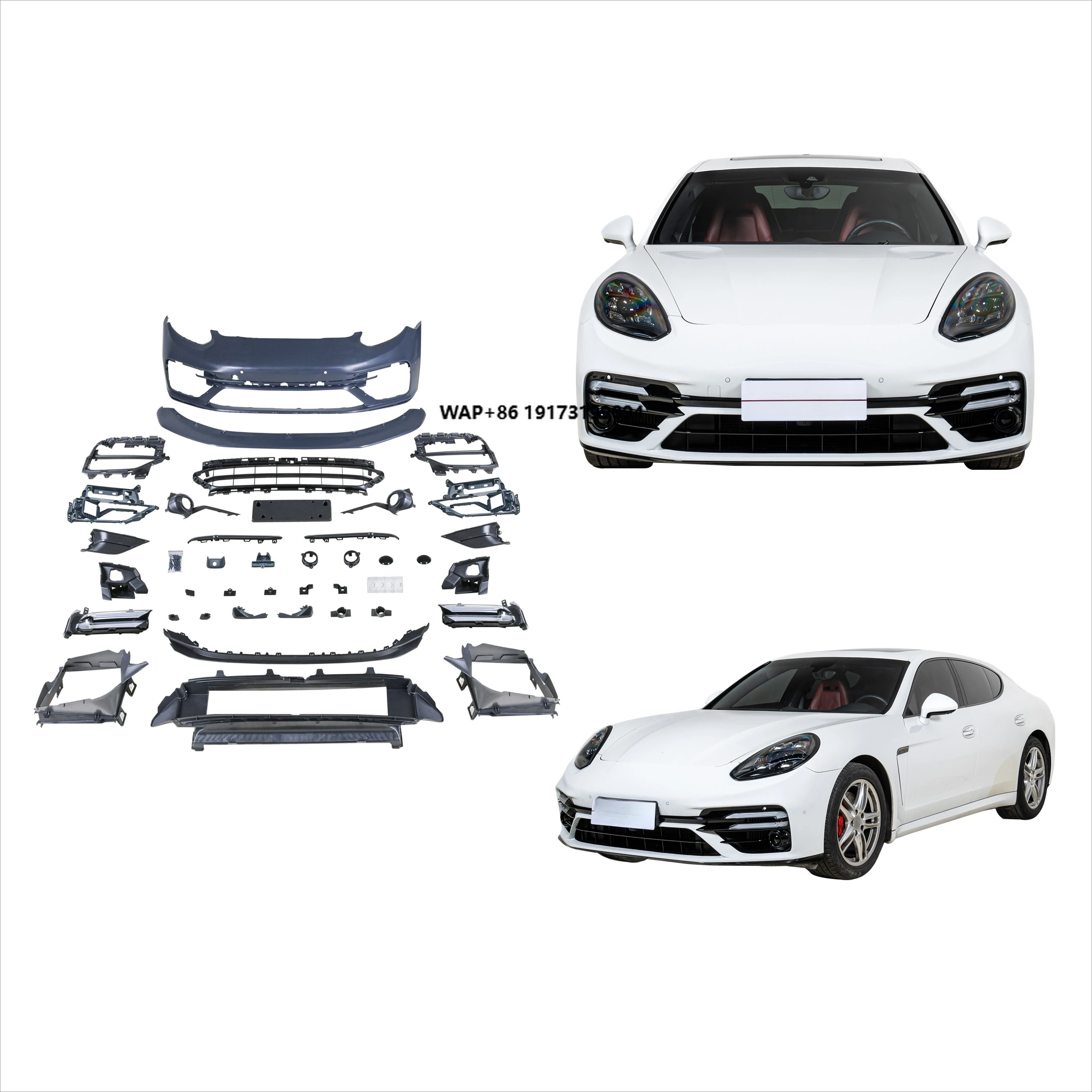 

Комплект обвеса (бамперы) в стиле Turbo S для Porsche Panamera 970.2 970.1 (2011-2016) с обновлением до модели 2017-2021 (971.2), включая светодиодные фары.