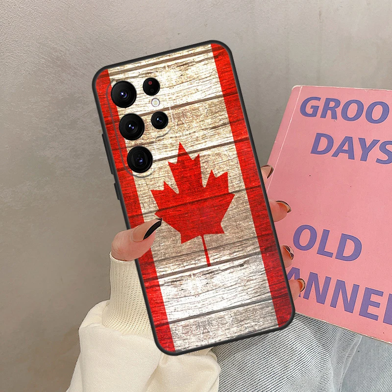 Etui z flagą Kanady dla Samsung Galaxy S25 Ultra S20 S21 S22 S23 S24 Ultra S9 S10 Plus S25 FE Cover Coque