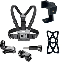 Chest Strap Rotate Phone Mount for iphone Smart Phone Belt Body Harness Holder for Gopro Hero 12 11 10 9 8 Insta360 Dji Camera