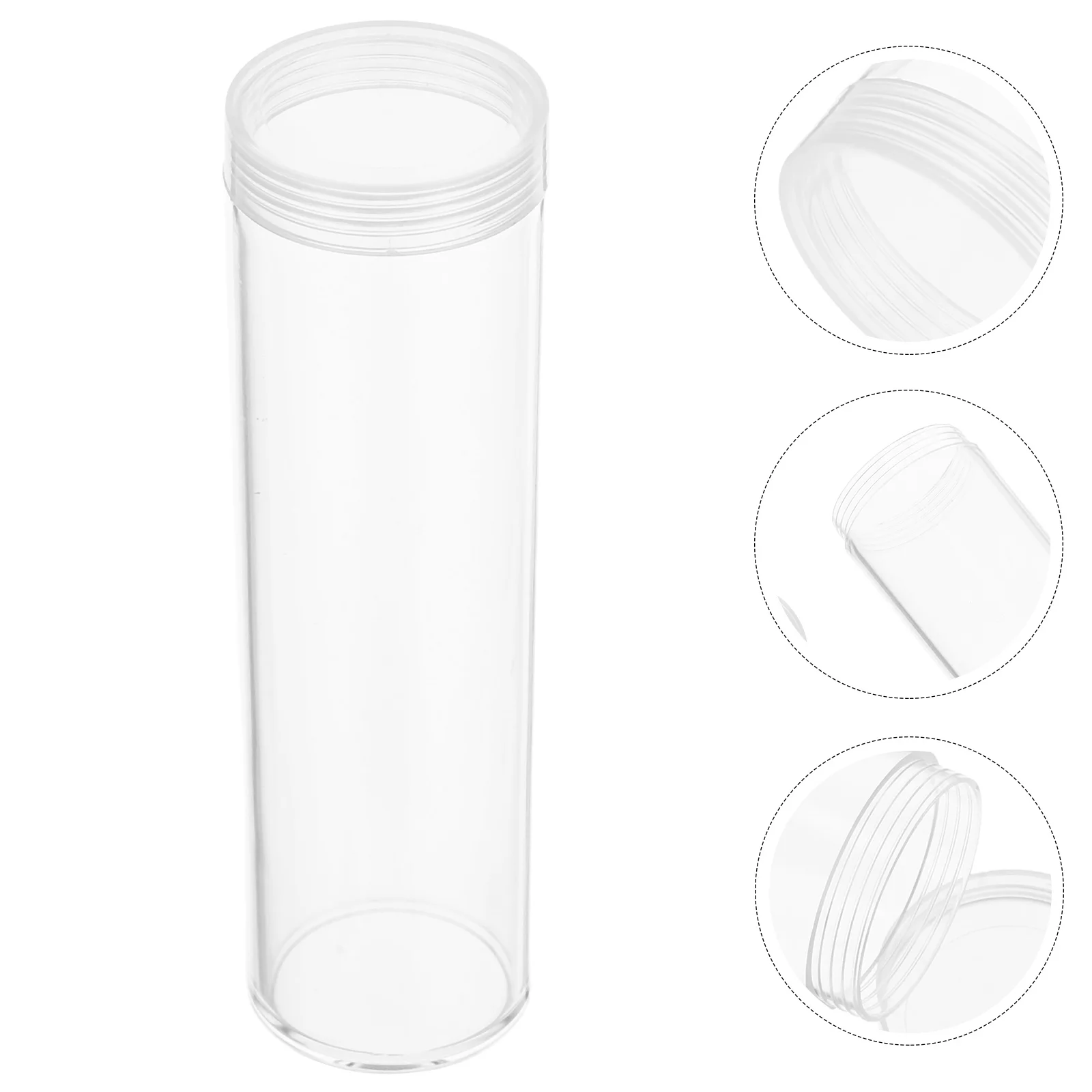 

8Pcs Transparent Coin Storage Tubes Caps Plastic Holders Quarters Collectibles Protection Supplies Coin Holder
