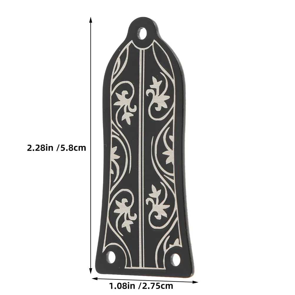 2Set Guitar Truss Rod Cover Black Patterned Scratch Resistant Replacement Plates for Electric Bass Guitar Parts