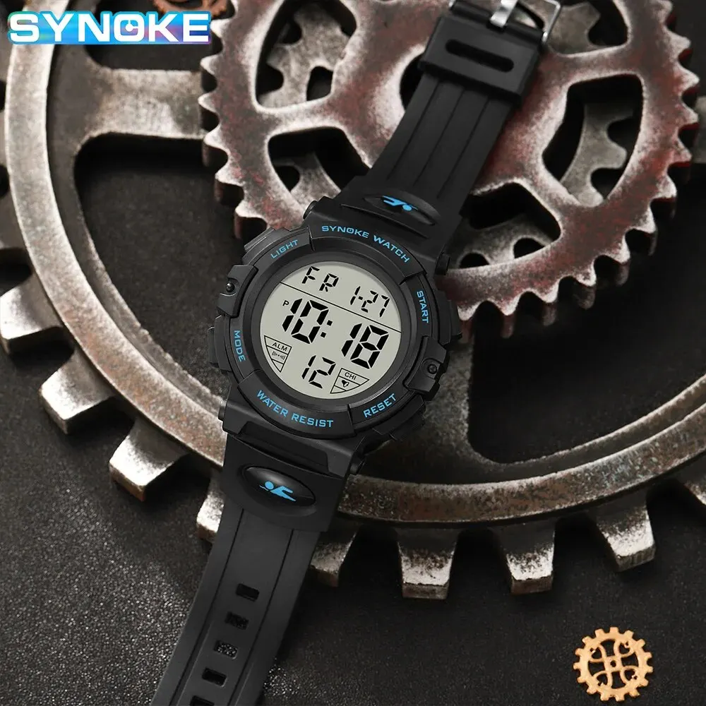 SYNOKE Outdoor Sport Watch 50M Waterproof Digital Men Fashion MultiFunction Waterproof Digital Watch Men