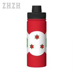 Unisex Sports Water Thermos Bottle Burundi Flag Burundian 304 Stainless Steel Double-layer Insulation Cold And Hot Travel